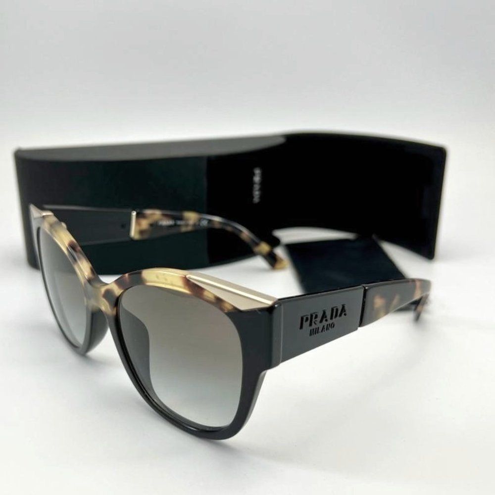 SOLD 
NEW PRADA MILANO SPR 02W-F 01M-0A7 BLACK HAVANA AUTHENTIC SUNGLASSES 56-…